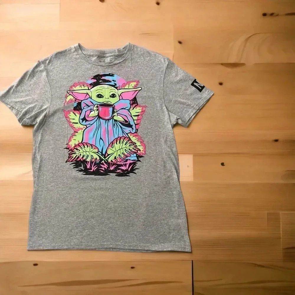 NEFF Star Wars Yoda The Mandalorian Gray T-Shirt Size M/M